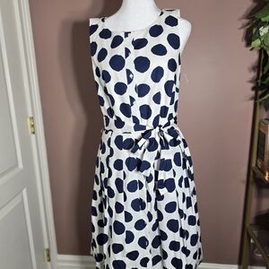 Talbots Dot Poplin Shirtdress, a sleeveless, button-front dress